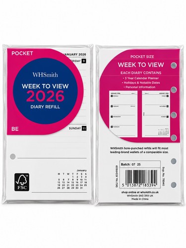 Whsmith pocket diary refill - whsmith,