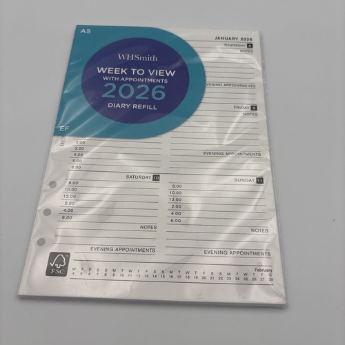 Organiser inserts 2026 - a5,